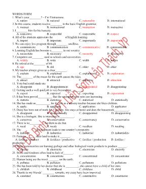Bài tập trắc nghiệm Tiếng Anh Lớp 11 - Đỗ Bình